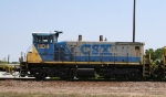 CSX 1104 is the last unit on an eastbound train